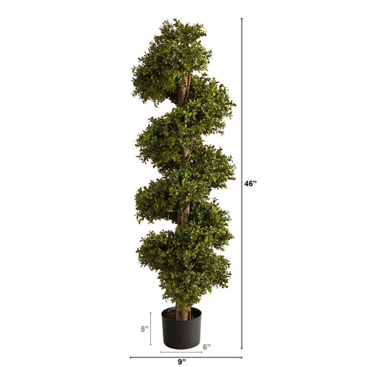 46” Boxwood Topiary Spiral Artificial Tree (Indoor/Outdoor)
