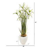 47” Papyrus Artificial Plant in White Planter