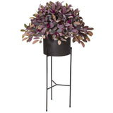 49” Fall Laurel Leaf with Berries Artificial Plant in Black Planter with Stand