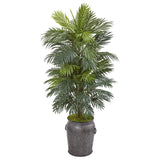 5’ Areca Palm Artificial Plant in Metal Planter