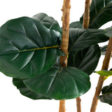 5’ Artificial Fiddle Leaf Tree in Decorative White Planter