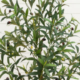 5’ Artificial Olive Tree in White Decorative Planter