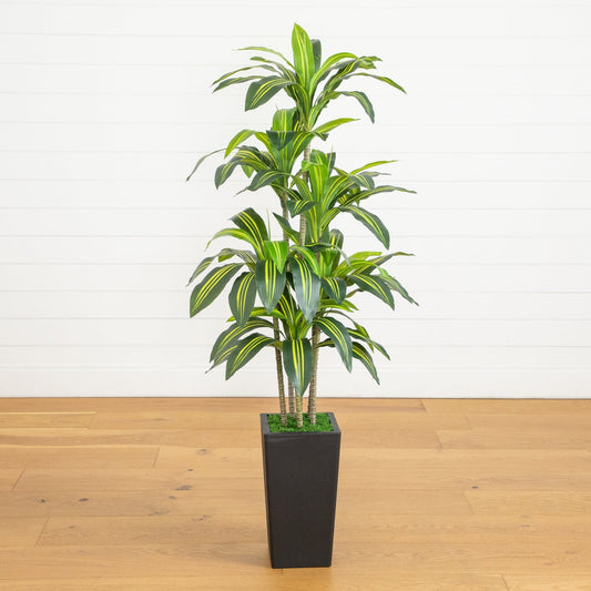 5' Artificial Real Touch Dracaena in Decorative Planter