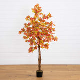 5’ Autumn Deluxe Maple Artificial Fall Tree