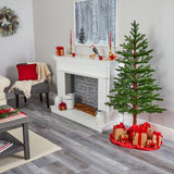 5' Fairbanks Fir Artificial Christmas Tree with 150 Clear Warm (Multifunction) LED Lights and 118 Bendable Branches