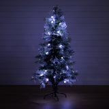 5' Flocked Pre-Lit Fiber Optic Artificial Pinecone & Berries Christmas Tree with 48 White LED Lights