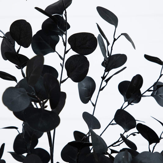 5' Artificial Halloween Black Eucalyptus Tree