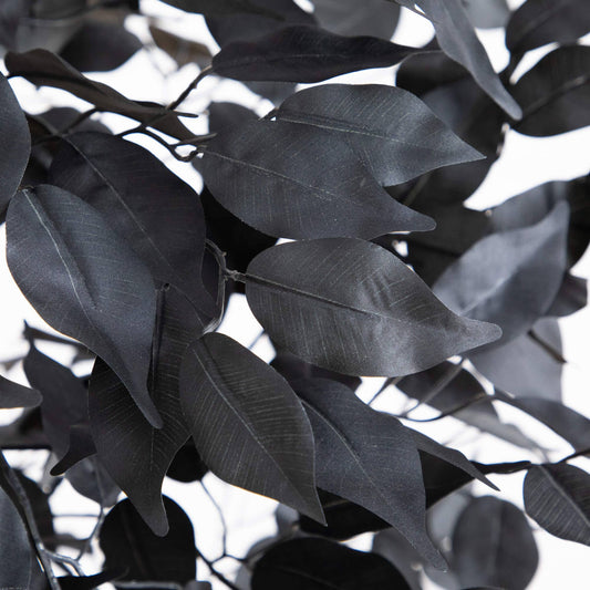 5' Artificial Halloween Black Ficus Tree with Natural Trunk