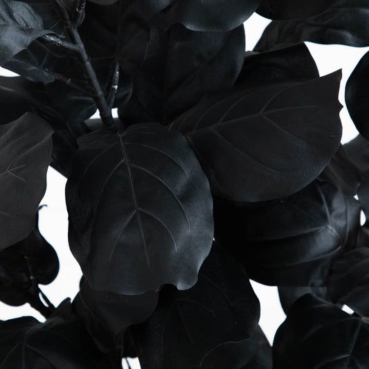 5' Artificial Halloween Black Fiddle Leaf Tree