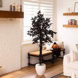 5' Artificial Halloween Black Maple Tree with Natural Trunk