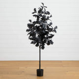 5' Artificial Halloween Black Oak Tree