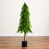 5' Artificial Real Touch Down Swept Norfolk Pine Tree with Natural Look