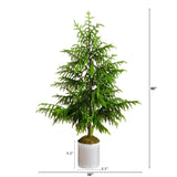 5' Artificial Real Touch Norfolk Island Pine in Metal Tin Planter with Natural Look