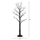 5' Pre-Lit Artificial Halloween Twig Tree with 360 Orange & Purple LED Lights