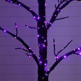 5' Pre-Lit Artificial Halloween Twig Tree with 360 Orange & Purple LED Lights
