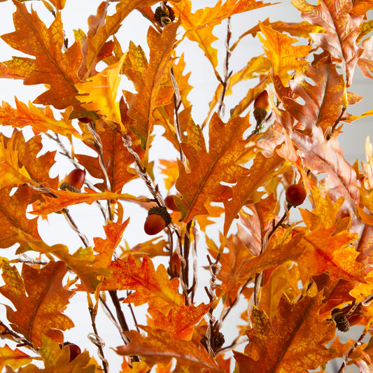 5' Pre-Lit Burnt Orange Autumn Maple Artificial Fall Tree with 240 Warm White LED Lights