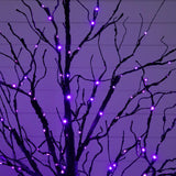 5' Pre-Lit Halloween Black Twig Artificial Tree with 240 Orange & Purple LED Lights