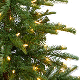 5’ Layered Washington Spruce Christmas Tree with 200 Clear Lights and 385 Bendable Branches