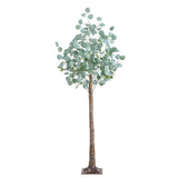 5’ Lighted Artificial Eucalyptus Tree with 300 Warm White LED Lights