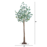 5’ Lighted Artificial Eucalyptus Tree with 300 Warm White LED Lights