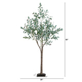 5’ Lighted Artificial Fruiting Olive Tree with 200 Warm White LED Lights