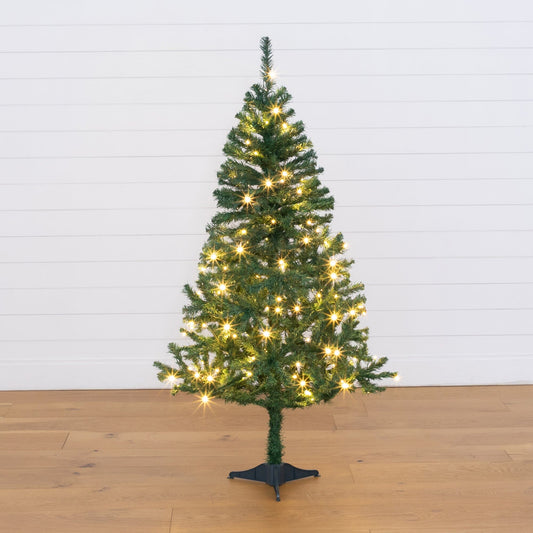 5' Northern Tip Pine Artificial Christmas Tree with 150 Clear LED Lights