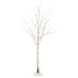 5' Pre-Lit Artificial Birch Tree with 76 Warm White LED Lights