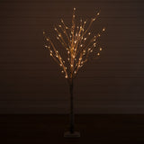 5' Pre-Lit Artificial Birch Tree with 76 Warm White LED Lights