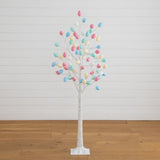 5' Pre-Lit Artificial Easter Twig Tree with 72 Egg Shaped LED Ornaments