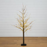 5’ Pre-Lit Artificial Twig Tree with 360 Warm White LED Lights