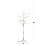 5’ Pre-Lit Artificial White Birch Tree with 240 Warm White LED Lights