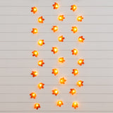 5' Pre-Lit Autumn Maple Leaf Artificial Fall Garland with 10 Warm White LED String Lights - Set of 3