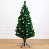 5' Pre-Lit Fiber Optic Artificial Christmas Tree with 60 Colorful Star-Shaped LED Lights