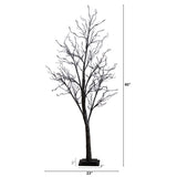 5’ Pre-Lit Halloween Deluxe Black Twig Artificial Tree with 102 Orange & Purple LED Lights