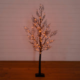 5' Pre-Lit Halloween Minimalist Twig Artificial Fall Tree with 240 Orange & Purple LED Lights