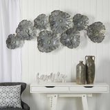 5’ x 2’ Floating Metal Floral Wall Art Decor