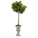 50” Fiddle Leaf Artificial Tree in Decorative Urn (Real Touch)