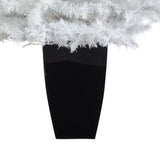 50” White Artificial Christmas Tree with 100 Clear LED Lights in Black Metal Planter