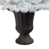 50” White Artificial Christmas Tree with 100 Clear LED Lights in Charcoal Planter