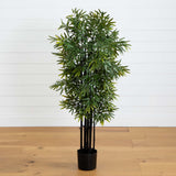 51” Bamboo Artificial Tree with Black Trunks UV Resistant (Indoor/Outdoor)