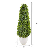 52” Eucalyptus Topiary Artificial Tree in White Planter (Indoor/Outdoor)