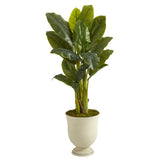 52” Triple Stalk Banana Artificial Tree in Decorative Urn (Real Touch)