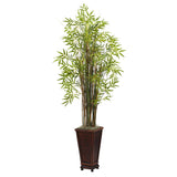 5.5’ Grass Bamboo Plant w/Decorative Planter