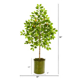 55” Lemon Artificial Tree in Green Planter
