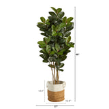 5.5’ Oak Artificial Tree in Handmade Natural Jute and Cotton Planter UV Resistant (Indoor/Outdoor)