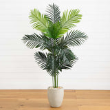 5.5’ Paradise Artificial Palm Tree in Sand Colored Planter