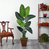 5.5’ Traveler's Palm Artificial Tree in Brown Planter