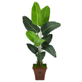 5.5’ Traveler's Palm Artificial Tree in Brown Planter