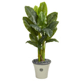 55” Triple Stalk Artificial Banana Tree in Decorative Planter (Real Touch)