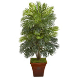 56” Areca Palm Artificial Plant in Brown Planter